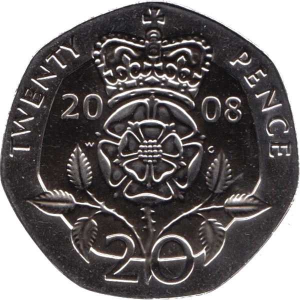 A 20p coin used to check tyre tread depth